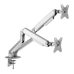 Brateck Dual Monitor Economical Spring-Assisted Monitor Arm Fit Most 17"-32" Monitors, Up to 9kg per screen VESA 75x75/100x100 Matte Grey