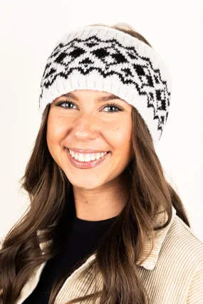 Bryce Bridge Knit Headband, Ivory