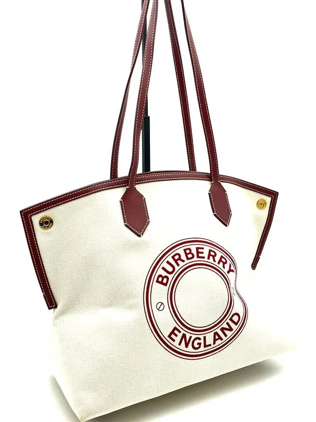 Burberry 8037378 Canvas Medium Logo Graphic Society Shoulder Bag