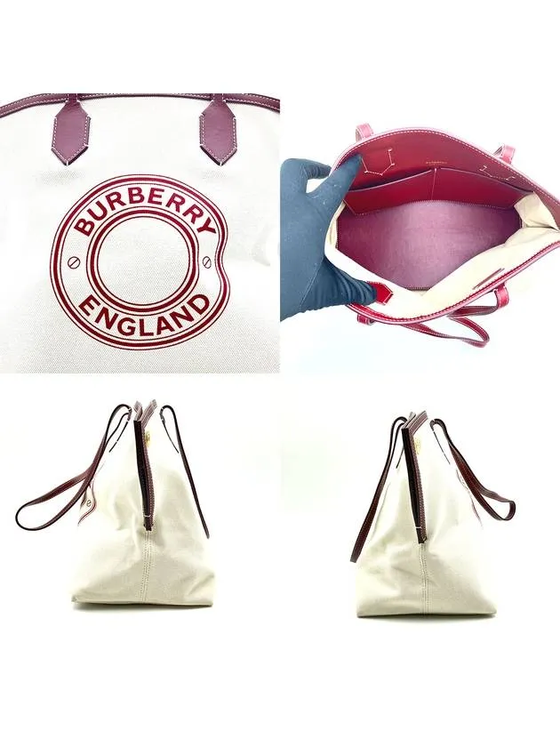 Burberry 8037378 Canvas Medium Logo Graphic Society Shoulder Bag