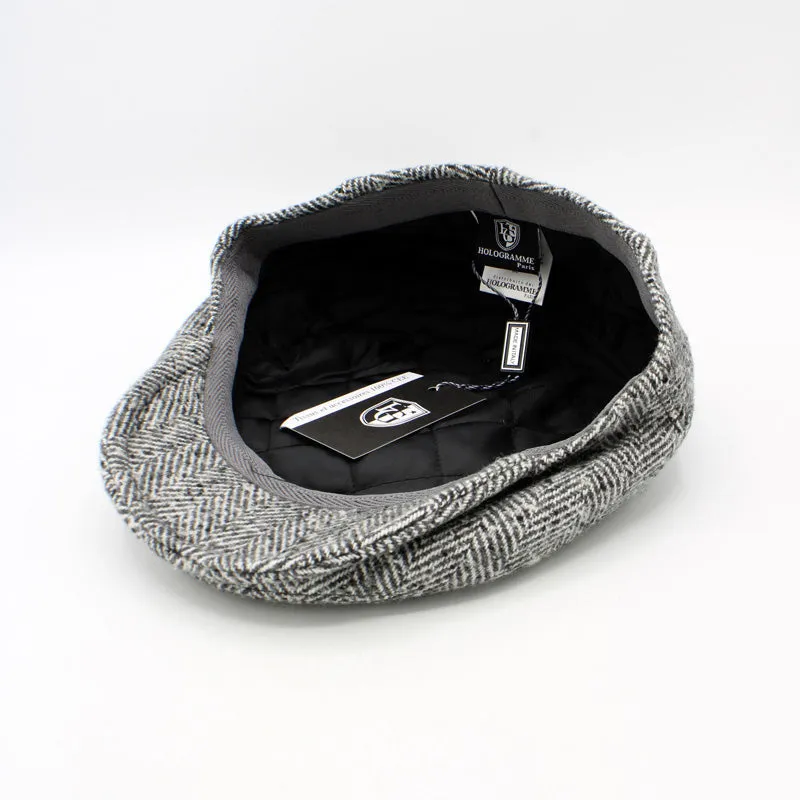 CAP OF THE WEEK - The Light Gray Herringbone Wool Flat Cap by Hologramme Paris