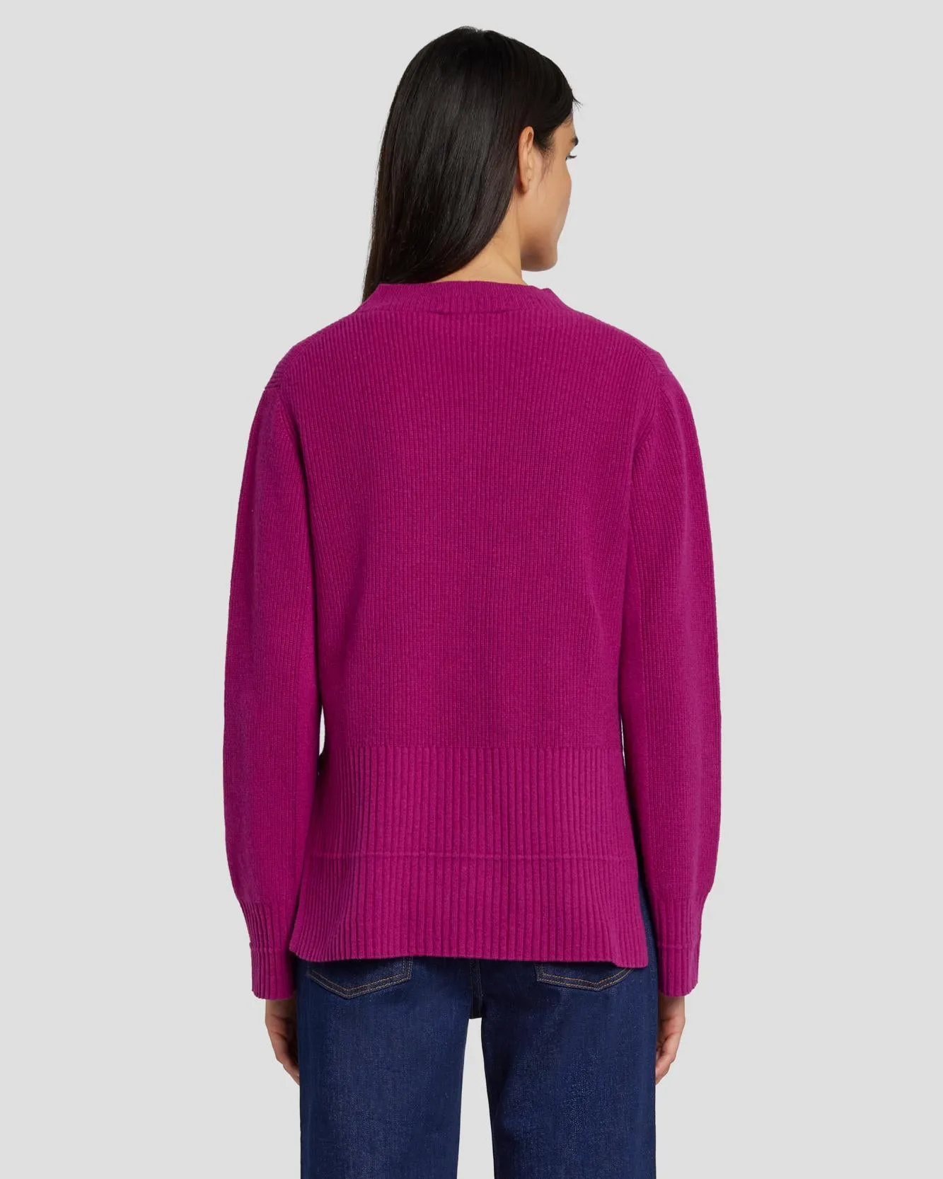 Cashmere Crewneck Sweater in Raspberry
