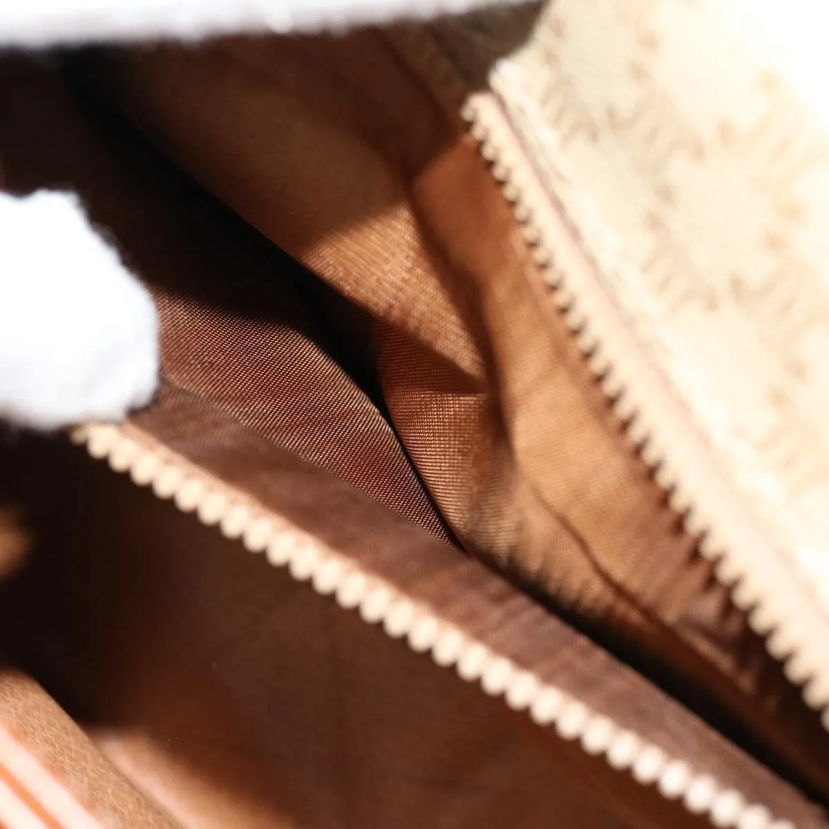 CELINE Macadam Canvas Shoulder Bag Beige 69533
