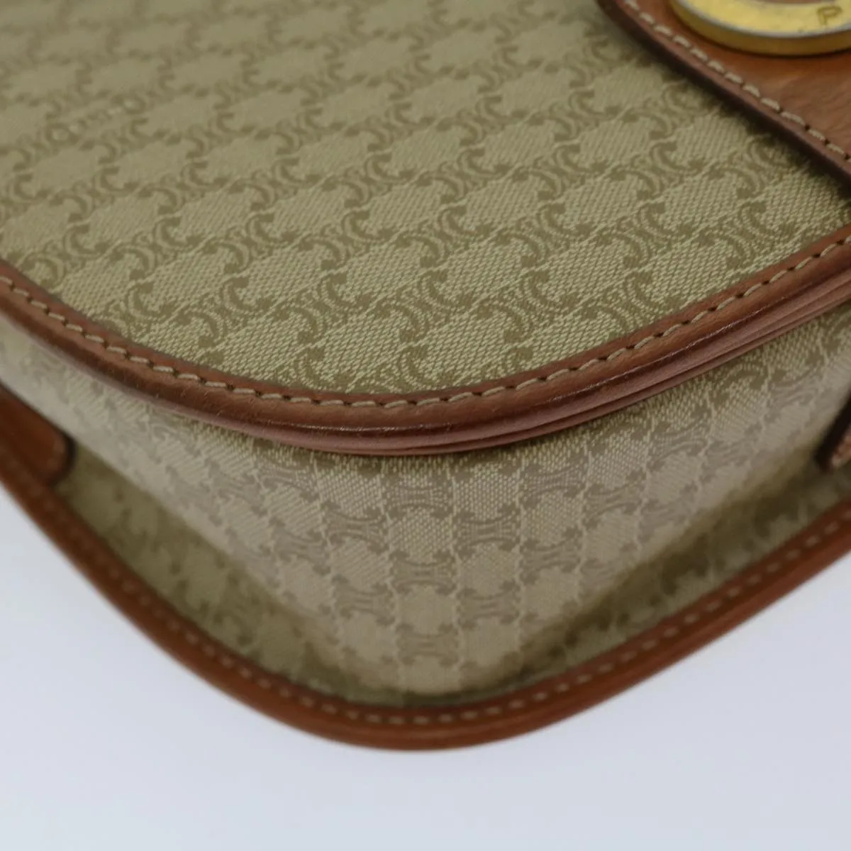 CELINE Macadam Canvas Shoulder Bag Beige 69533