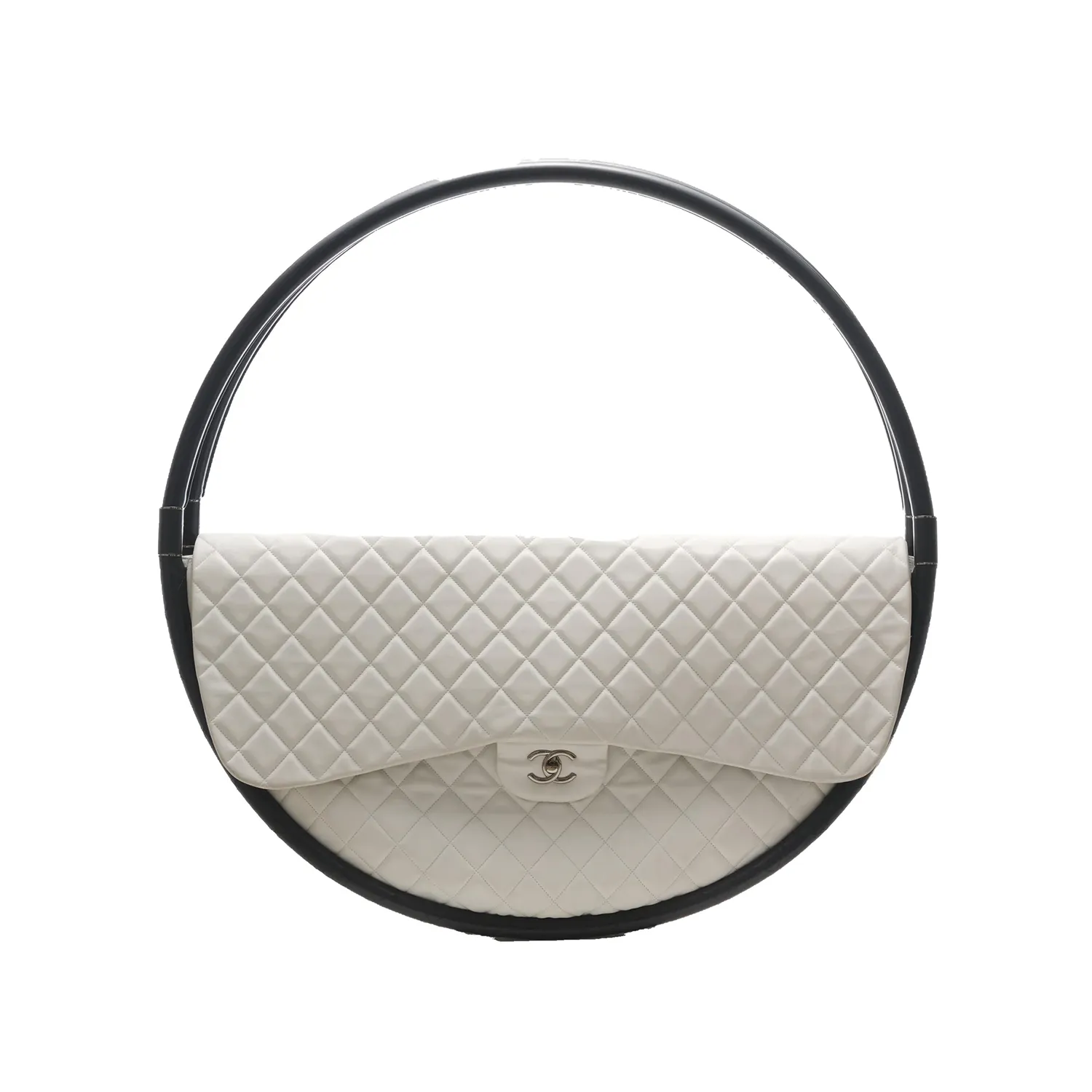 Chanel 2013 Quilted Hula Hoop in White SHW