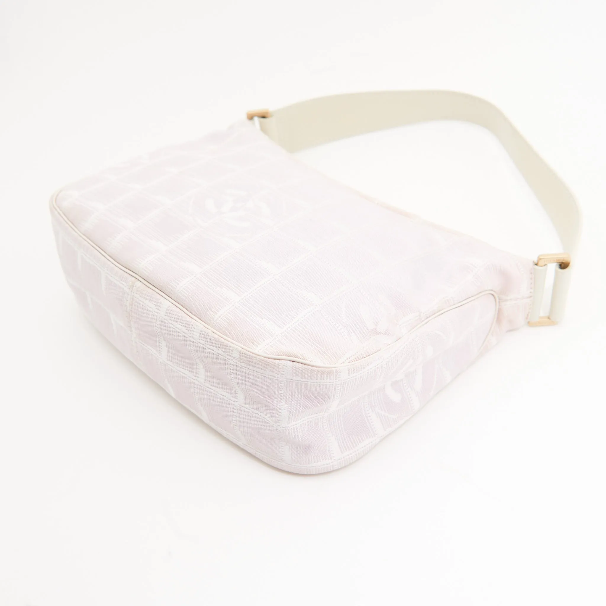Chanel Canvas Shoulder Bag in Pink GHW