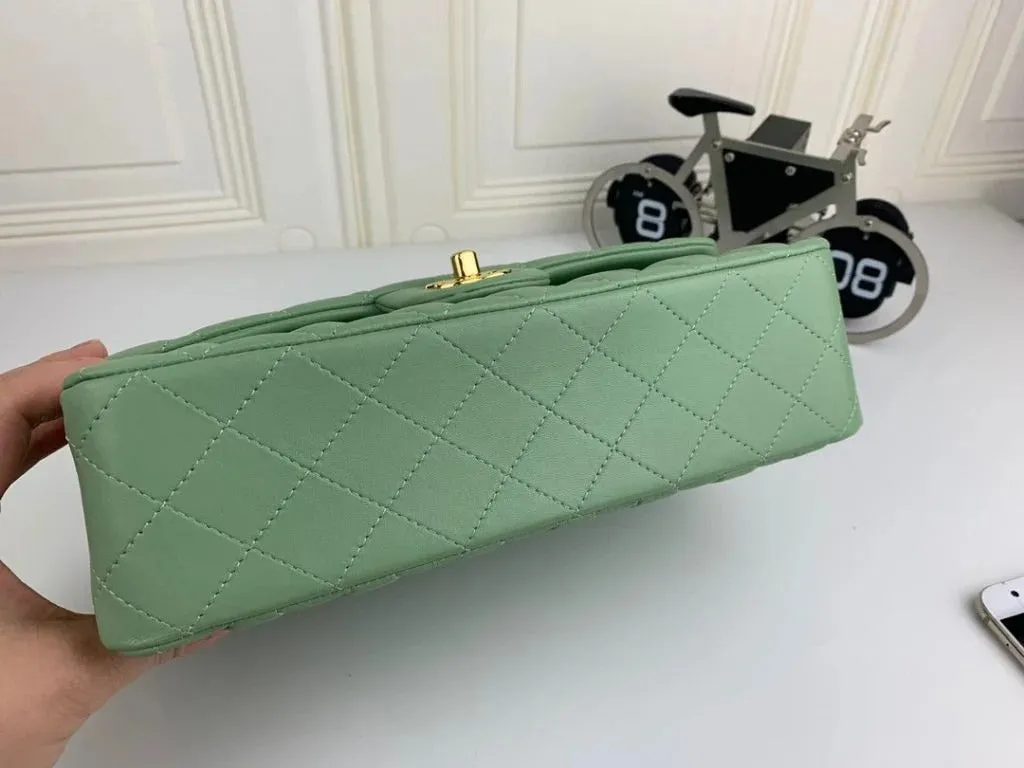 Chanel Classic Double Flap 25 Shoulder Bag Emerald Green
