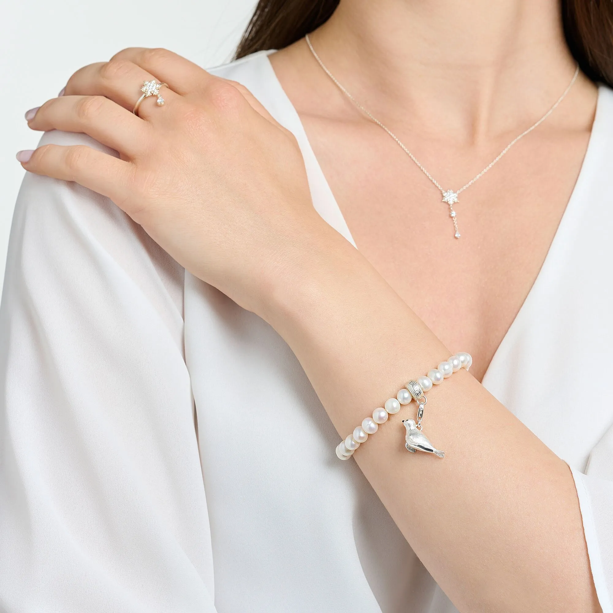 Charm Bracelet Pearls Silver | Thomas Sabo