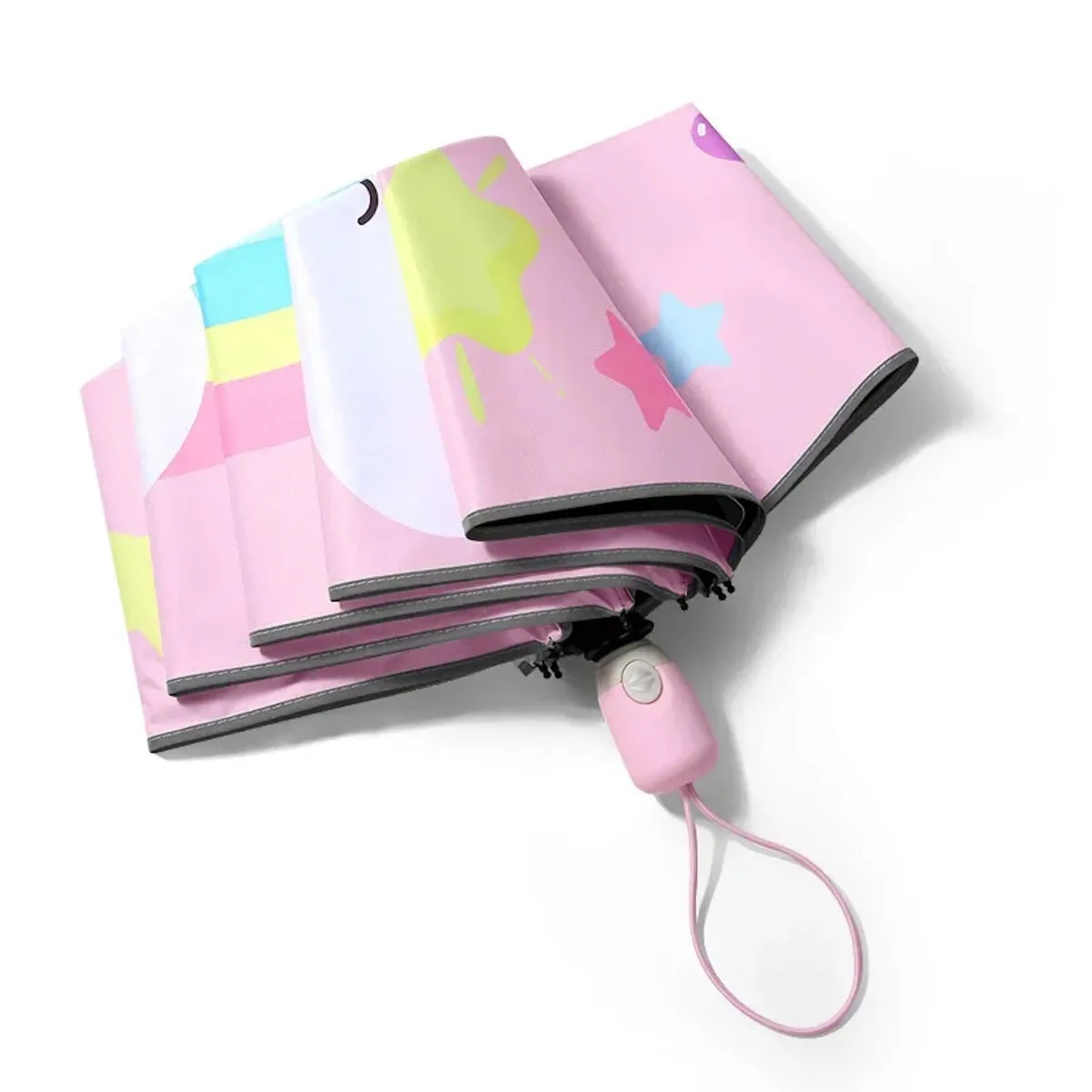 Children Unicorn Umbrella Cartoon Unicorn Windproof Manual Automatic Folding Umbrella