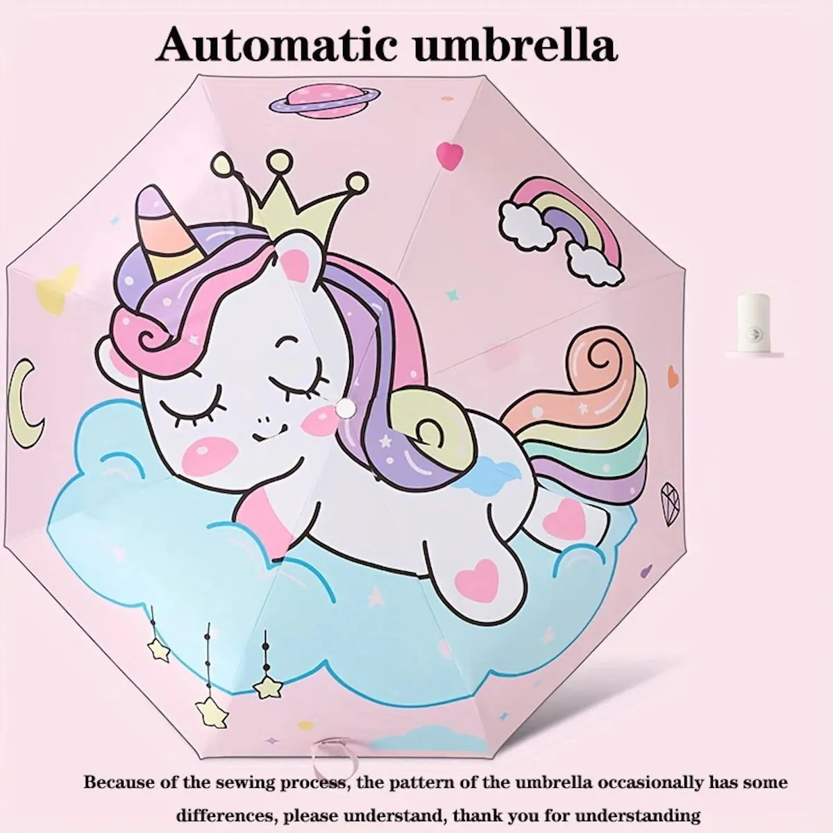 Children Unicorn Umbrella Cartoon Unicorn Windproof Manual Automatic Folding Umbrella