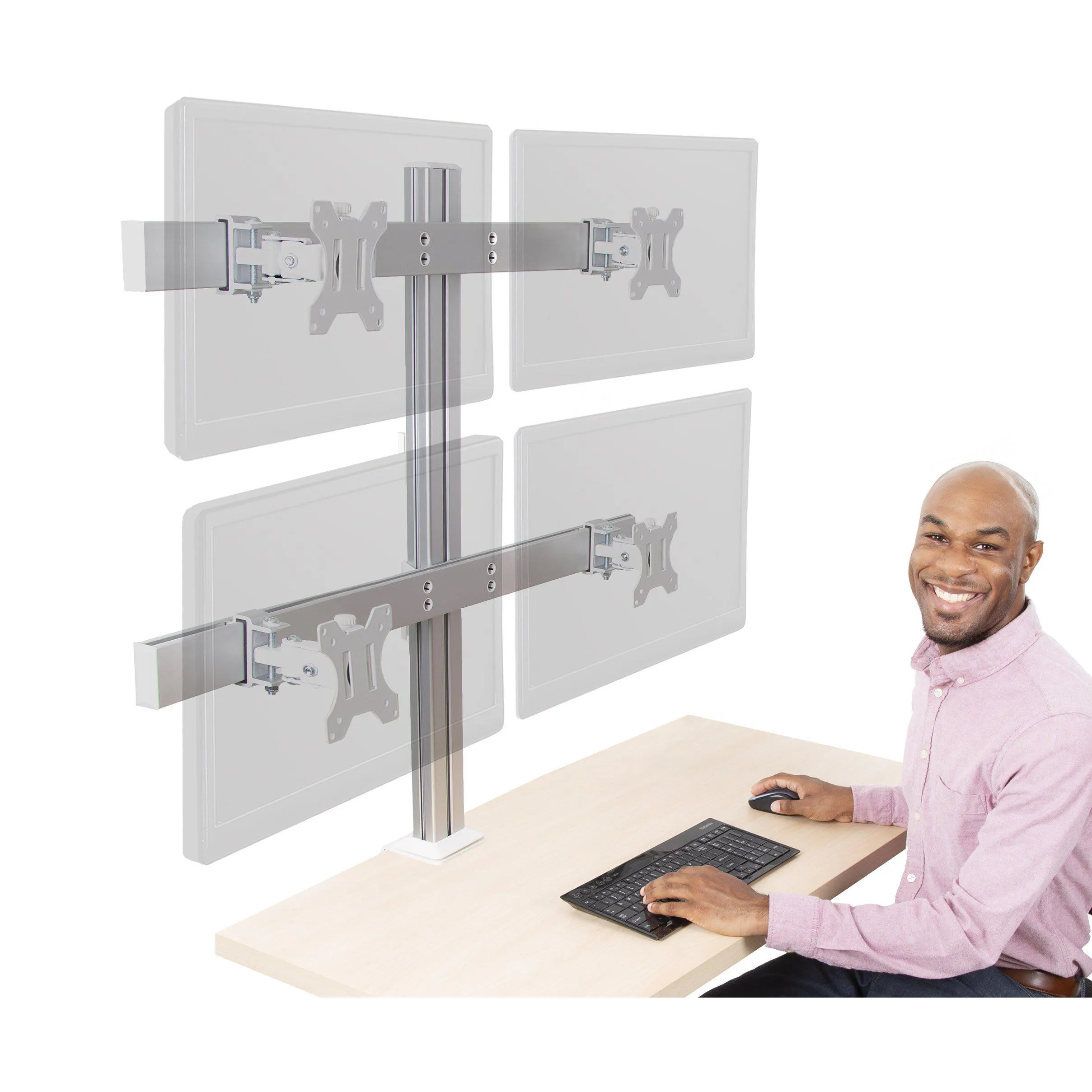 Clamp-On Heavy Duty Monitor Mounts (4-6 Monitor Options Available)