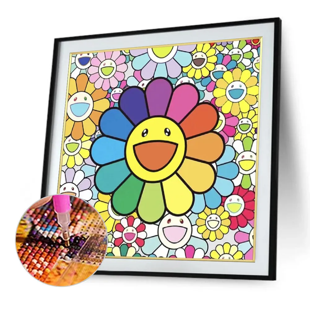 Colorful Flower - Full Round Drill Diamond Painting 40*40CM