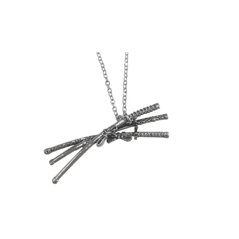 Cool Necklace Sauron Three-Knife Pendant Men and Women Ghost Cut Cos Anime Three-Knife Sword Flow Pendant Accessories