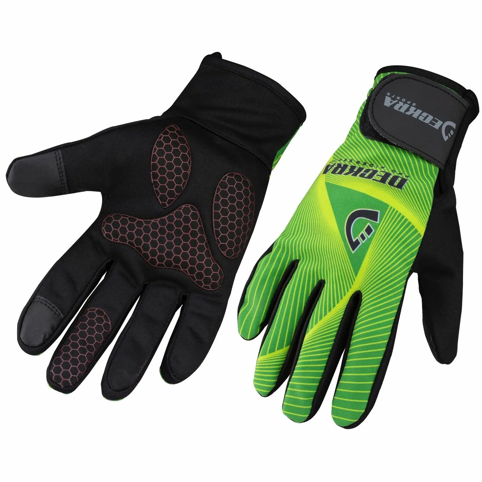 Deckra Cycling Full Finger Gloves Touch Screen Winter MTB Padded Bicycle Gloves