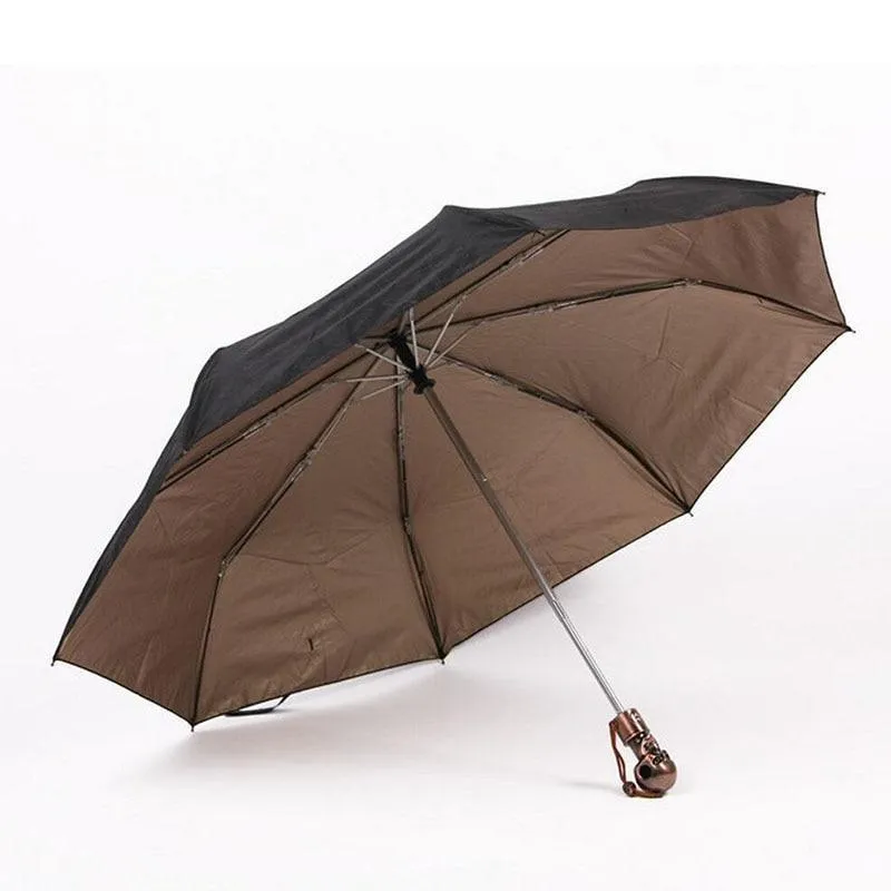 Devil Skull Handle Umbrella Fully-automaticlly 3 Folding UV Sun Rain Windproof Umbrellas Rain Gear