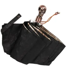 Devil Skull Handle Umbrella Fully-automaticlly 3 Folding UV Sun Rain Windproof Umbrellas Rain Gear