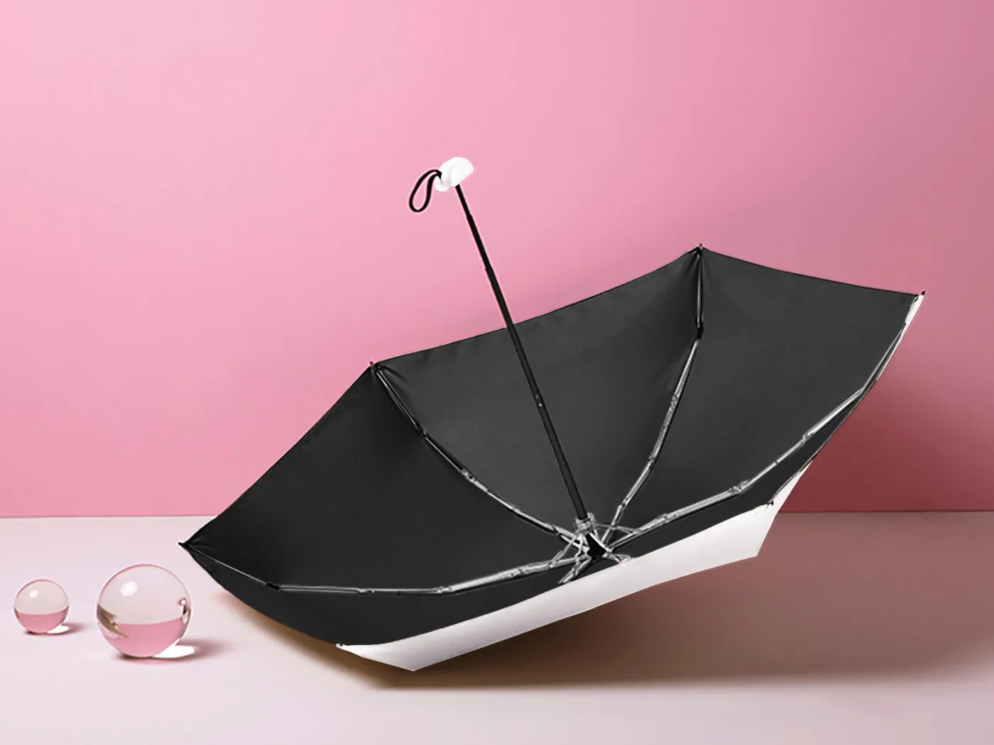 Dodolly Mini Sun Umbrella Folding Travel Umbrella Sunshade Sun Protection UV Protection, Black