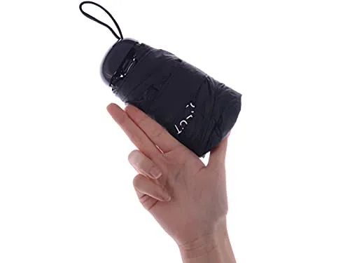 Dodolly Mini Sun Umbrella Folding Travel Umbrella Sunshade Sun Protection UV Protection, Black