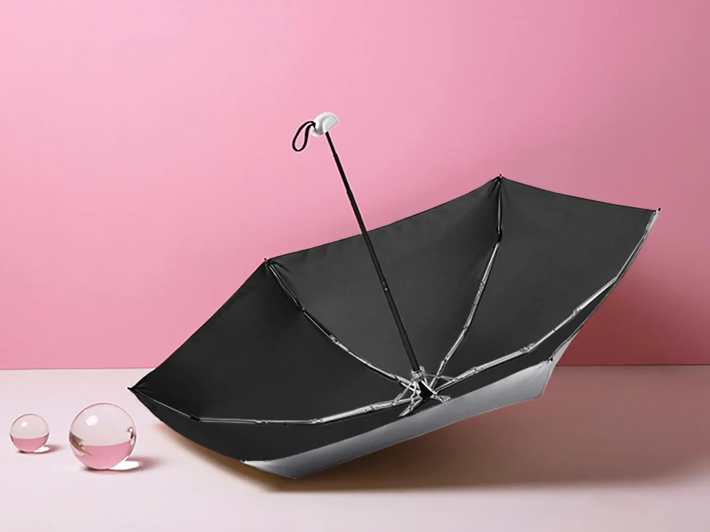 Dodolly Mini Sun Umbrella Folding Travel Umbrella Sunshade Sun Protection UV Protection, Black