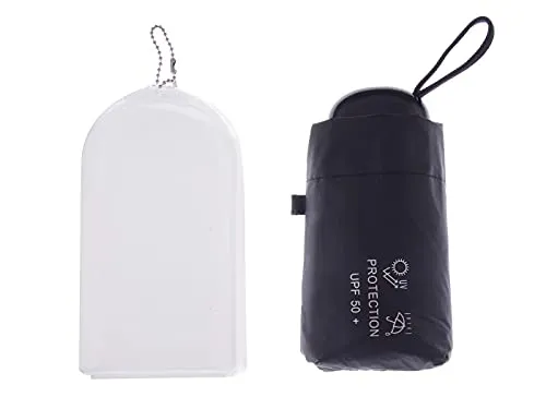 Dodolly Mini Sun Umbrella Folding Travel Umbrella Sunshade Sun Protection UV Protection, Black