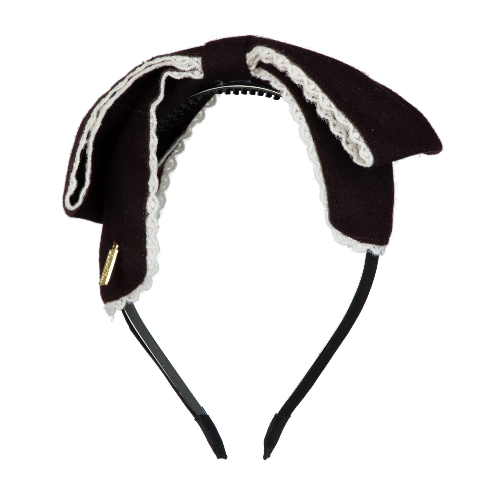 Edged Wool Bow Headband