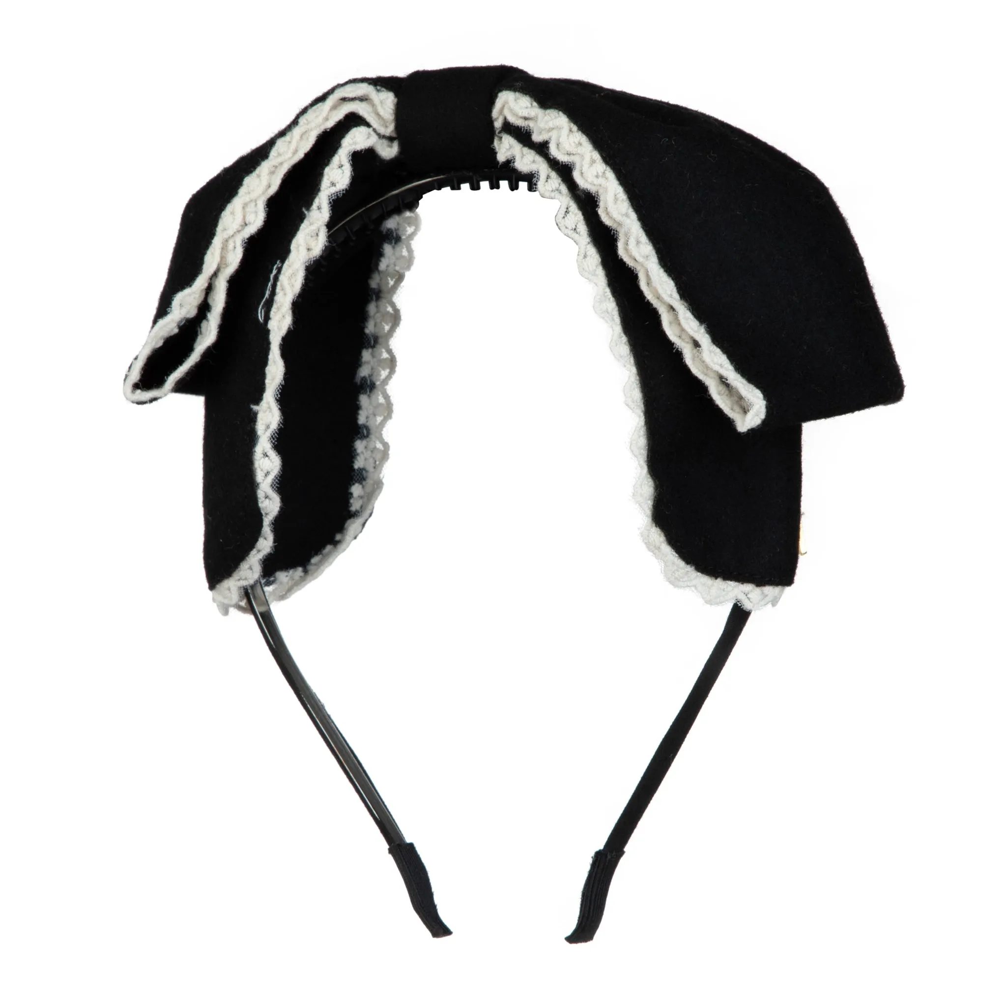 Edged Wool Bow Headband