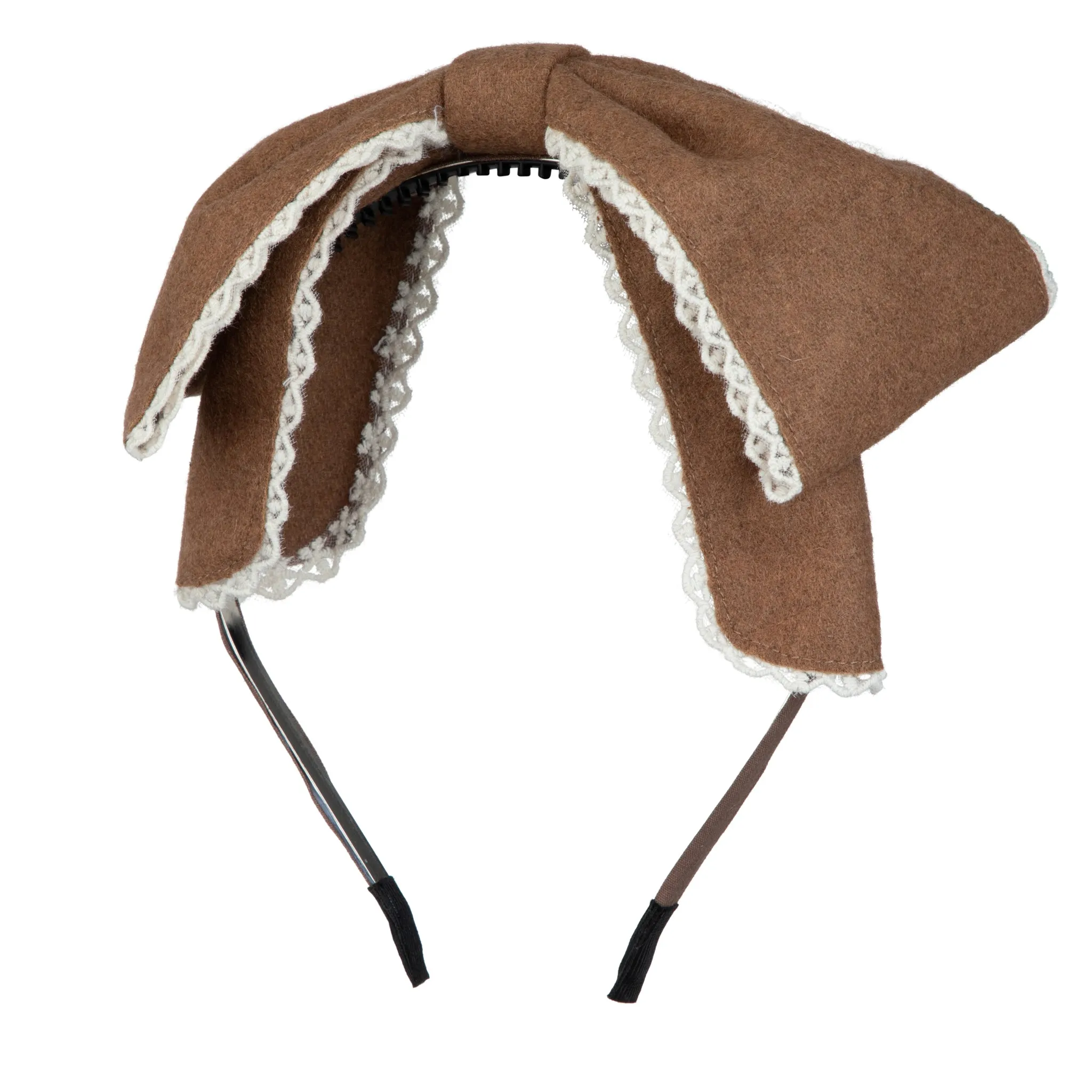 Edged Wool Bow Headband