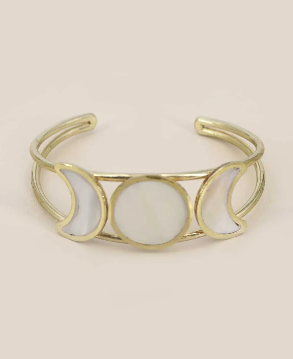 Ethically Handcrafted Moon Phase Cuff Bracelet