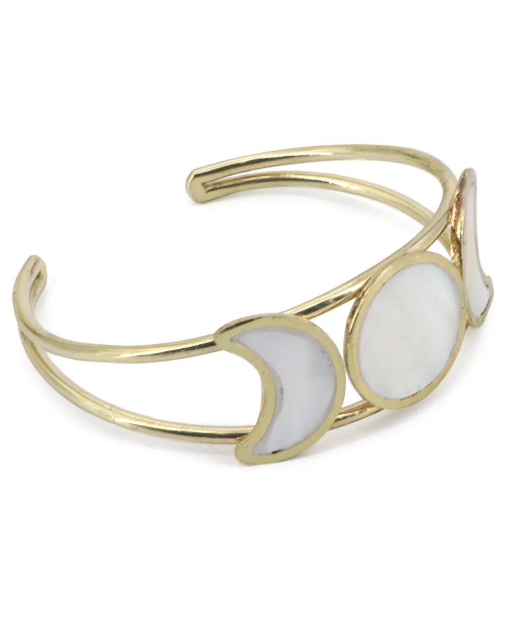 Ethically Handcrafted Moon Phase Cuff Bracelet