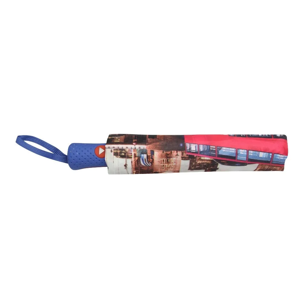 FabSeason Big Ben & London Bridge Printed 3 Fold Fancy Umbrella