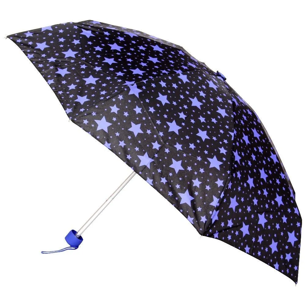 FabSeasons 5 fold Blue Star Printed Small Compact Manual Umbrella