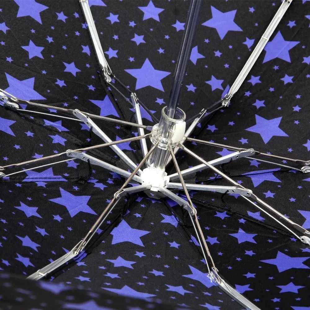 FabSeasons 5 fold Blue Star Printed Small Compact Manual Umbrella