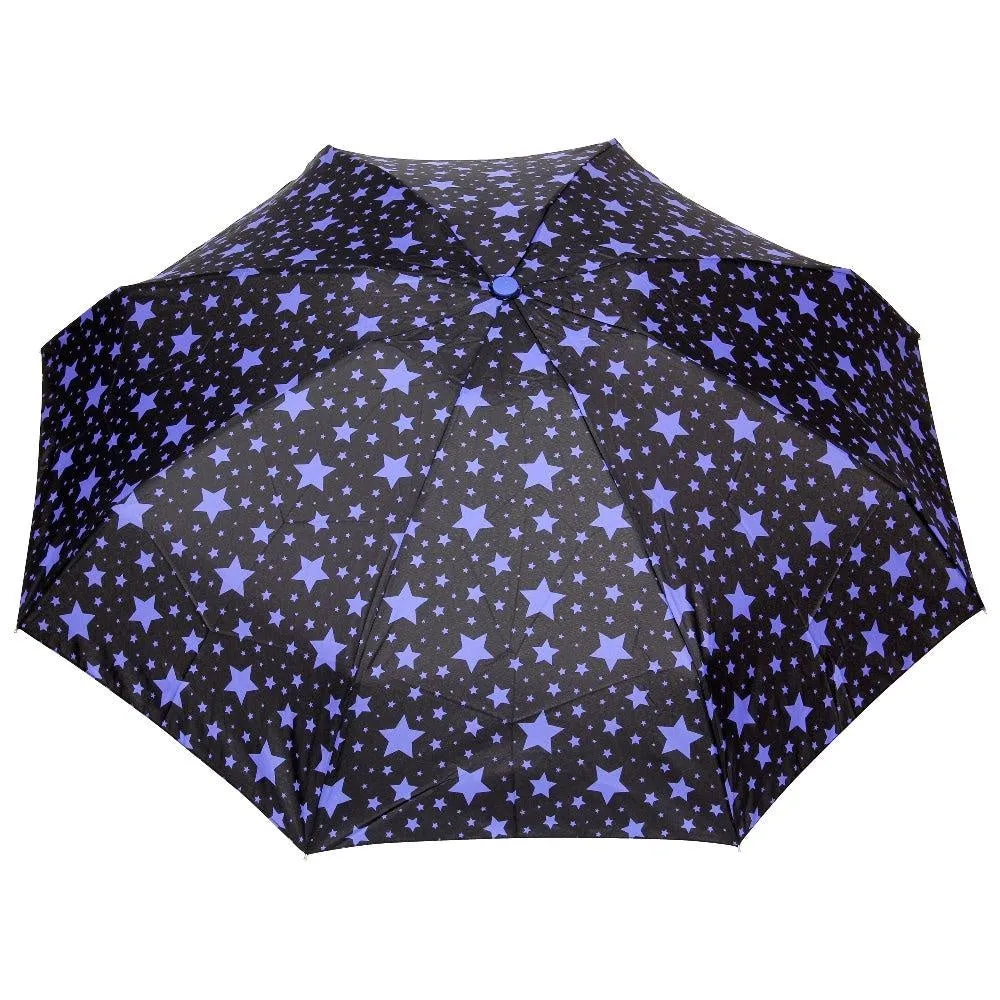 FabSeasons 5 fold Blue Star Printed Small Compact Manual Umbrella