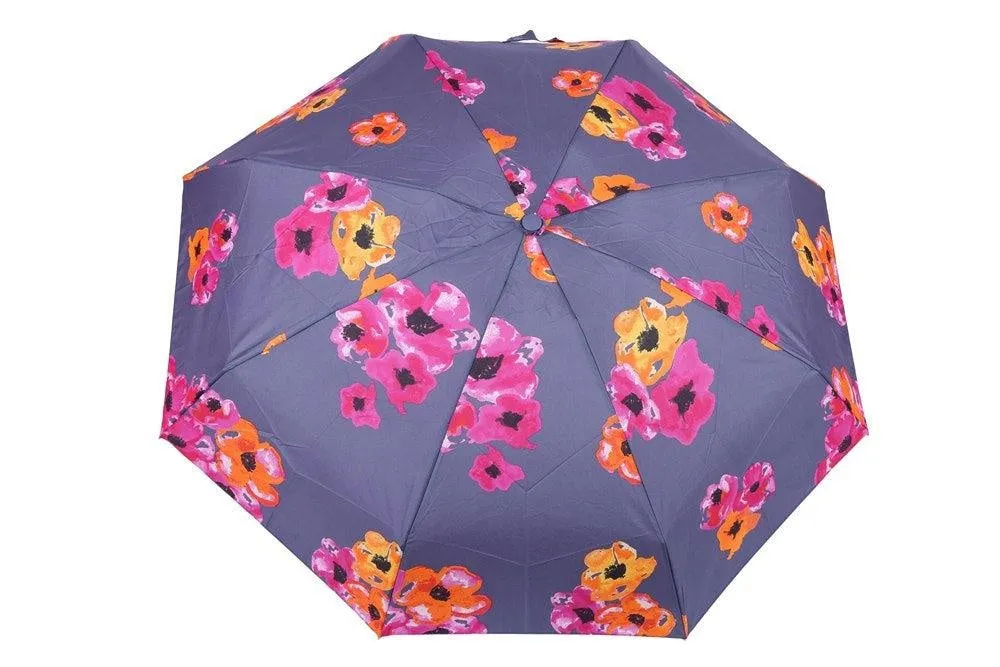 FabSeasons 5 fold Floral Digital Printed Small Compact Manual Grey Umbrella