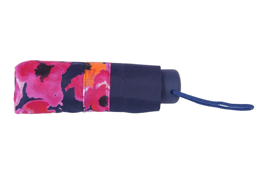 FabSeasons 5 fold Floral Digital Printed Small Compact Manual Navy Umbrella