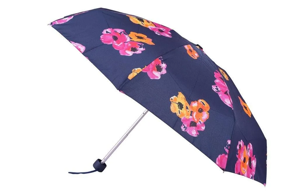 FabSeasons 5 fold Floral Digital Printed Small Compact Manual Navy Umbrella