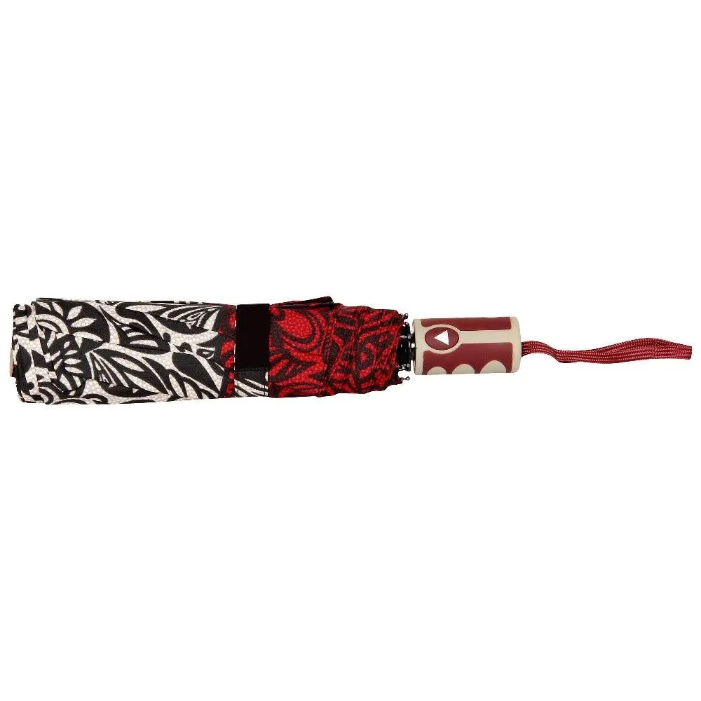 FabSeasons Beige Symmeteric Print 3 fold Umbrella