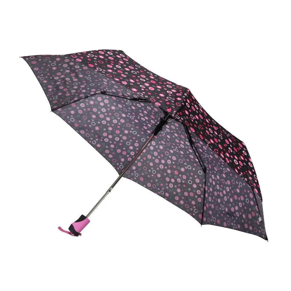 FabSeasons Black Geometric Printed 3 Fold Fancy Automatic Umbrella