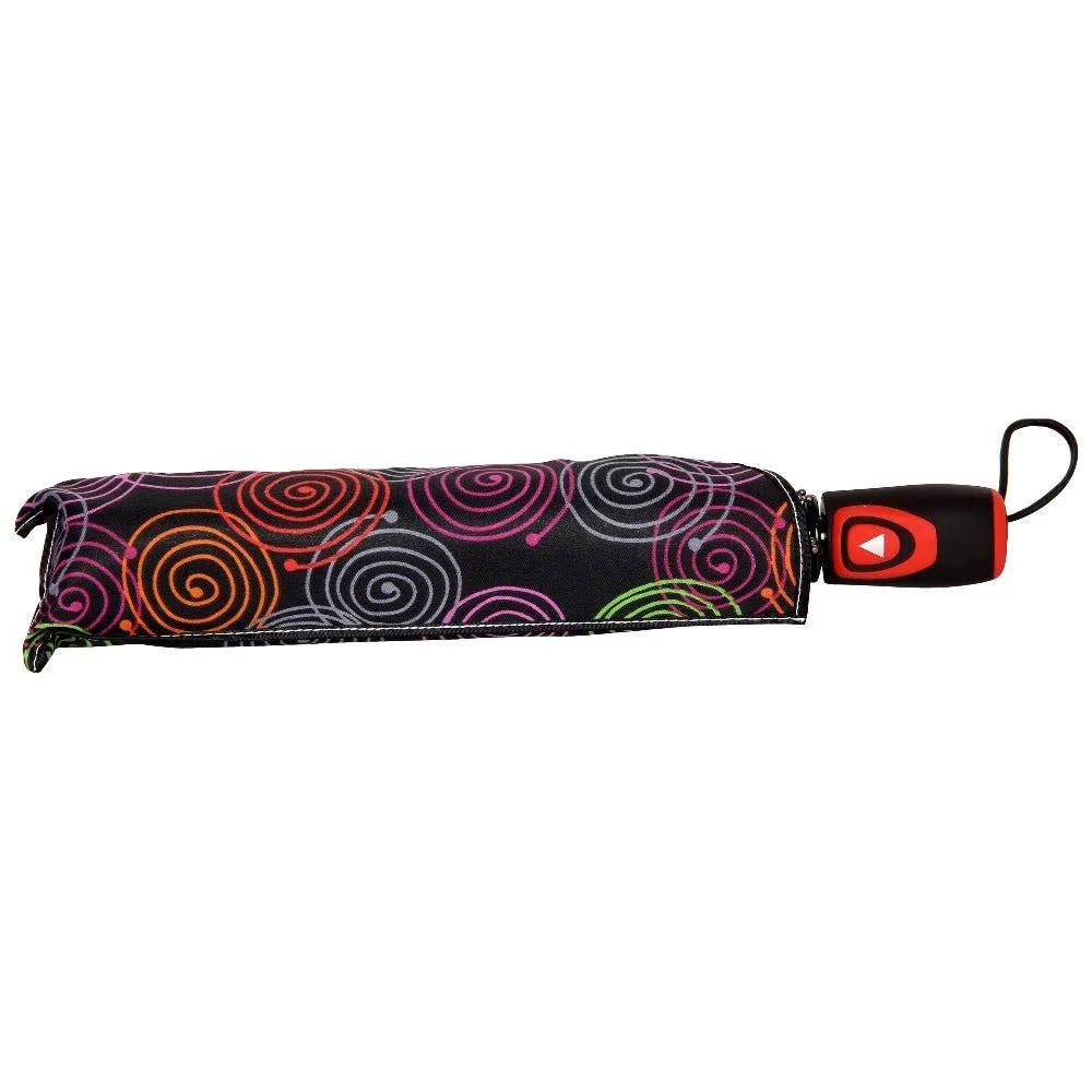 FabSeasons Black Symmteric Print 3 fold Umbrella