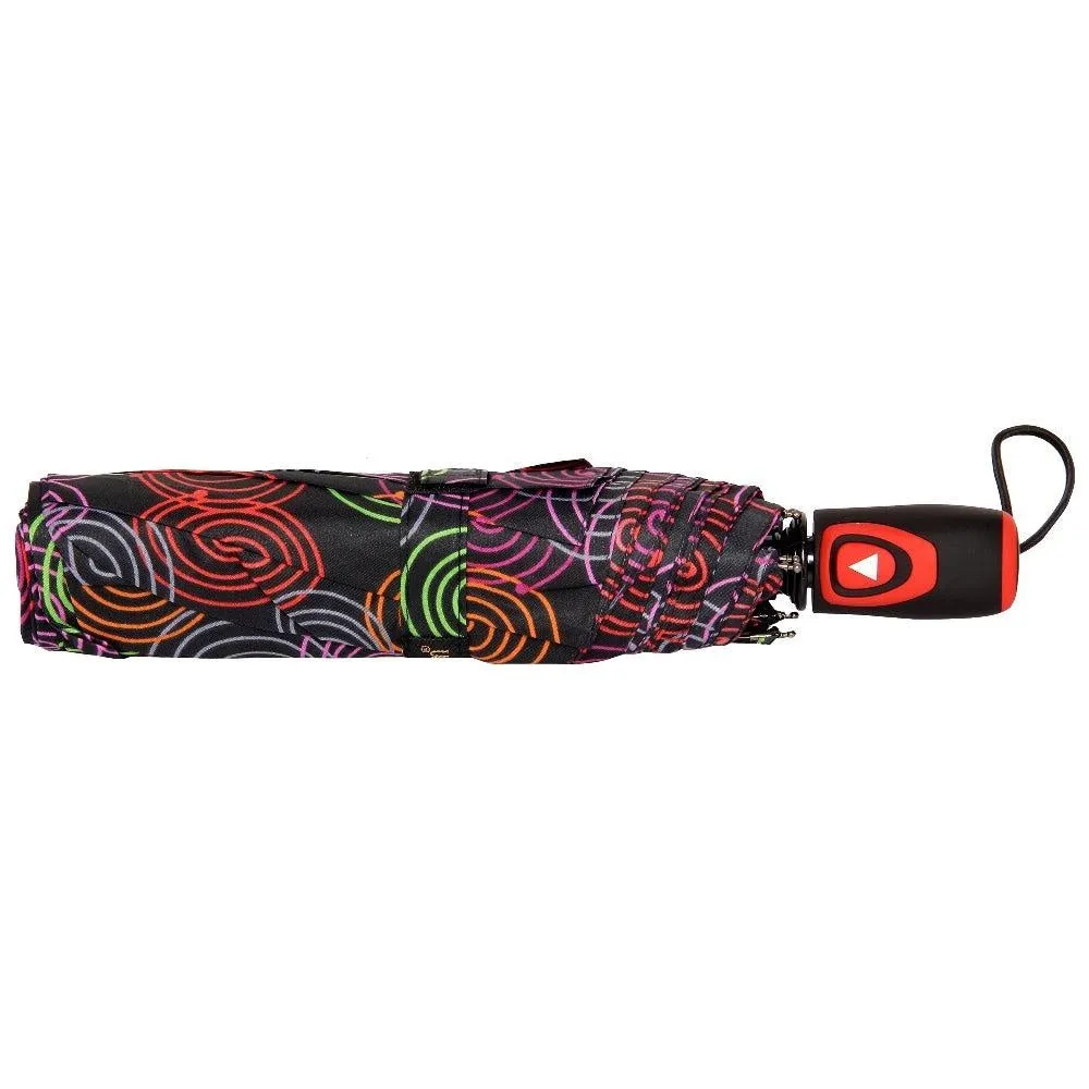 FabSeasons Black Symmteric Print 3 fold Umbrella