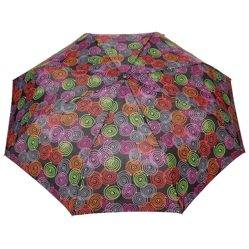 FabSeasons Black Symmteric Print 3 fold Umbrella