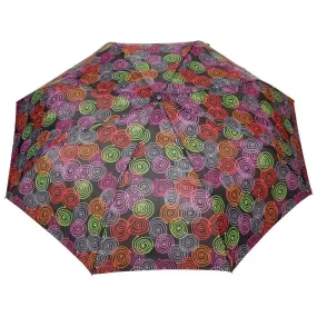 FabSeasons Black Symmteric Print 3 fold Umbrella