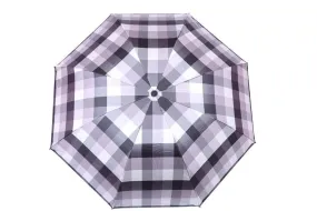 FabSeasons Grey Checks Printed UV protected 3 Fold Manual Umbrella