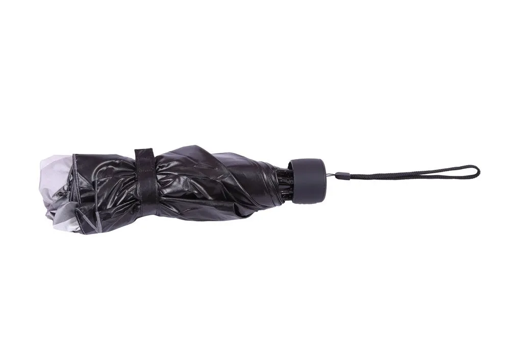 FabSeasons Grey Checks Printed UV protected 3 Fold Manual Umbrella