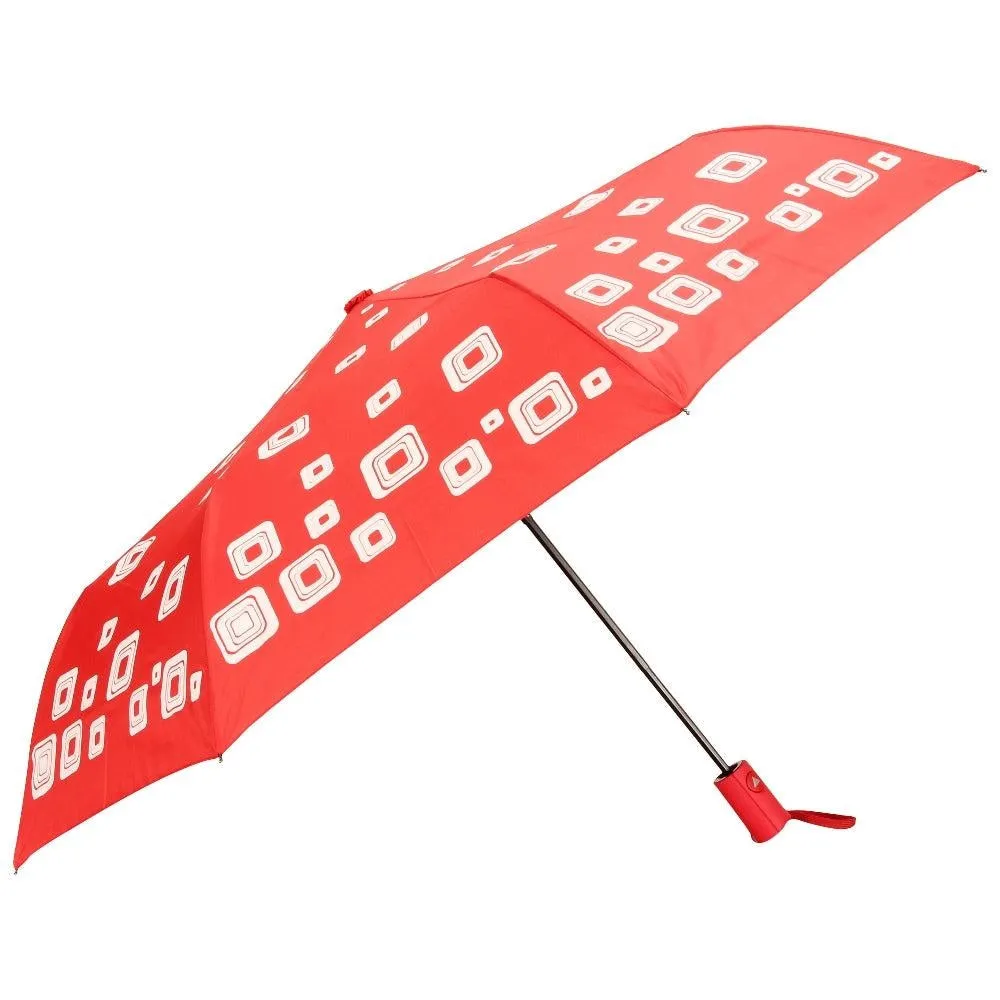 FabSeasons Orange Unisex Graphic Printed 3 fold Fancy Automatic Red Umbrella