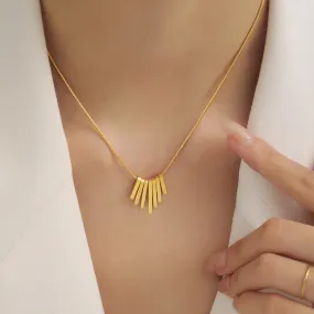 Fan-Shaped Tassel Pendant Necklace Clavicle Necklace
