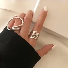 Fashion Distorted Party Ring with Exaggerated Lines