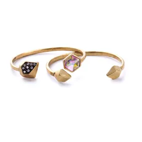 Fashion Jewelry Brand Designer Gold Plated Set Crystal A Set Female Bracelet Bangle
