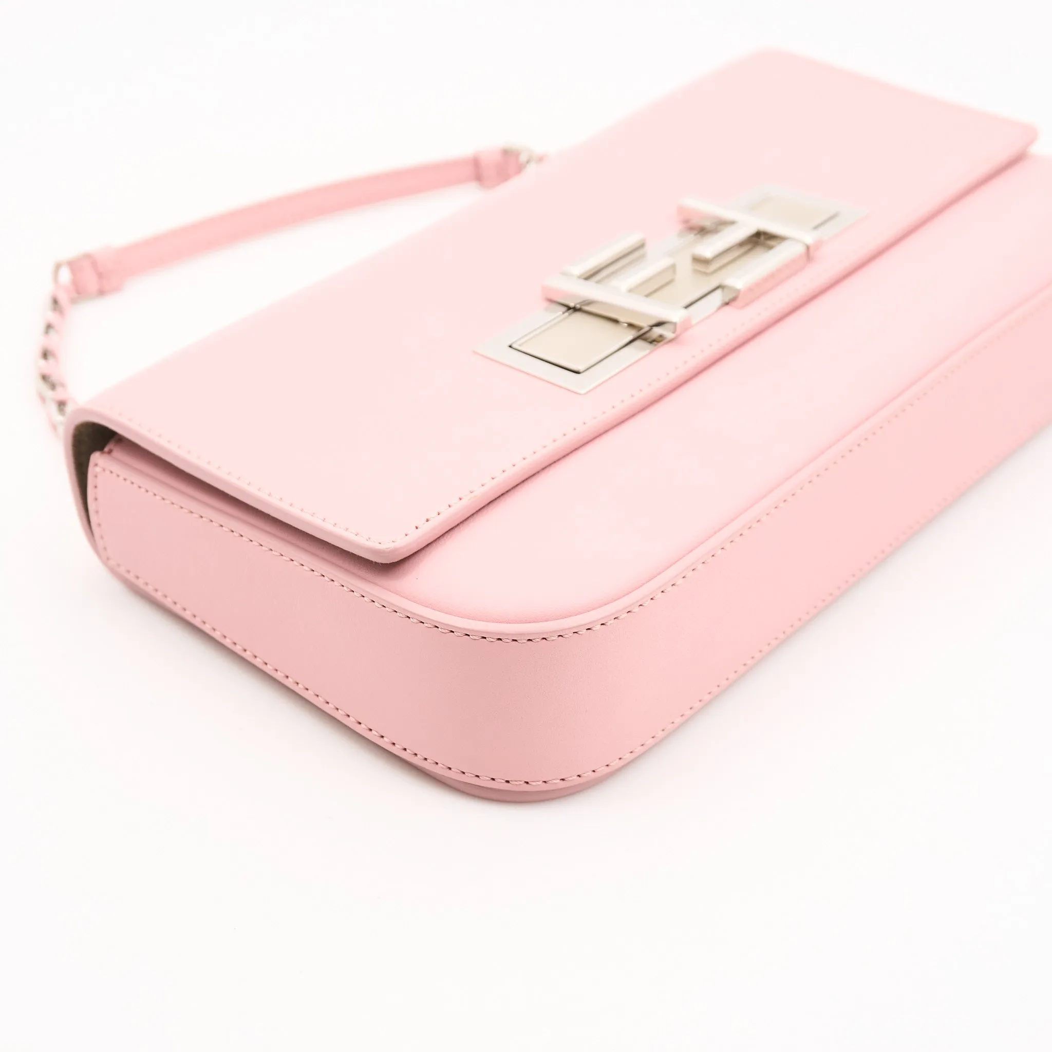 Fendi Pink Leather 3 Baguette Crossbody Bag