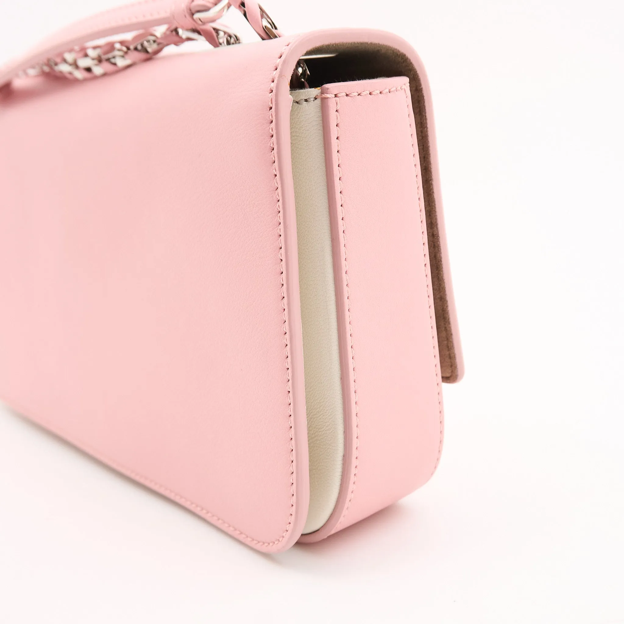 Fendi Pink Leather 3 Baguette Crossbody Bag